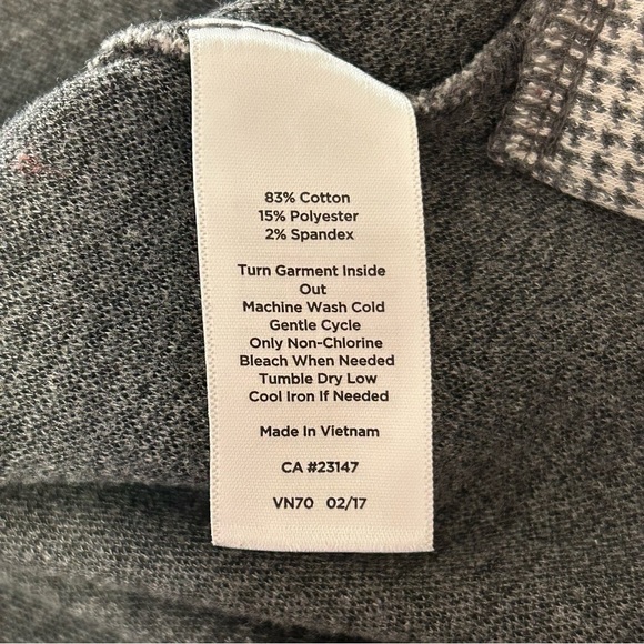 Talbots Top Shirt Houndstooth Black Cream Women's Size Large - Picture 5 of 7